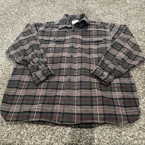L.L. Bean 100% cotton plaid flannel button down long sleeve shirt men’s Xl